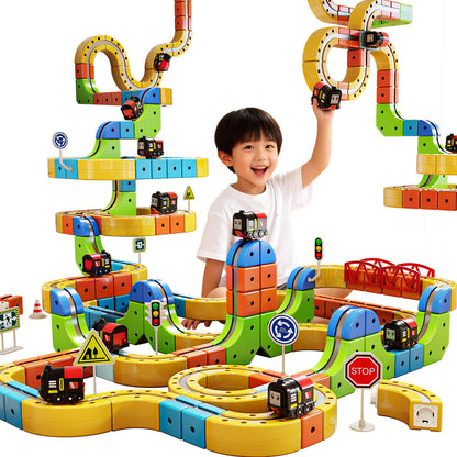 Rail Electric Train 3D Magnetic Track Set – Anti-Gravity STEM Toy for Kids (62-167 pcs)