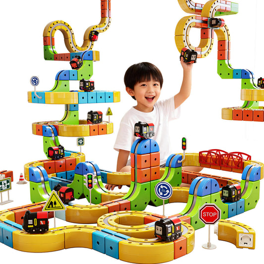 Rail Electric Train 3D Magnetic Track Set – Anti-Gravity STEM Toy for Kids (62-167 pcs)