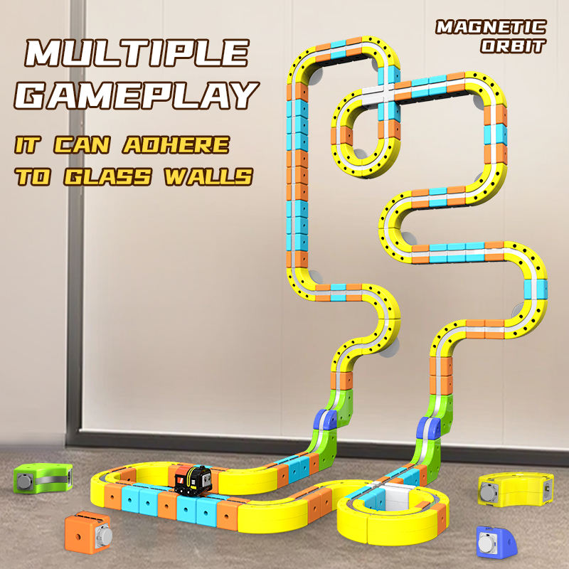 Rail Electric Train 3D Magnetic Track Set – Anti-Gravity STEM Toy for Kids (62-167 pcs)