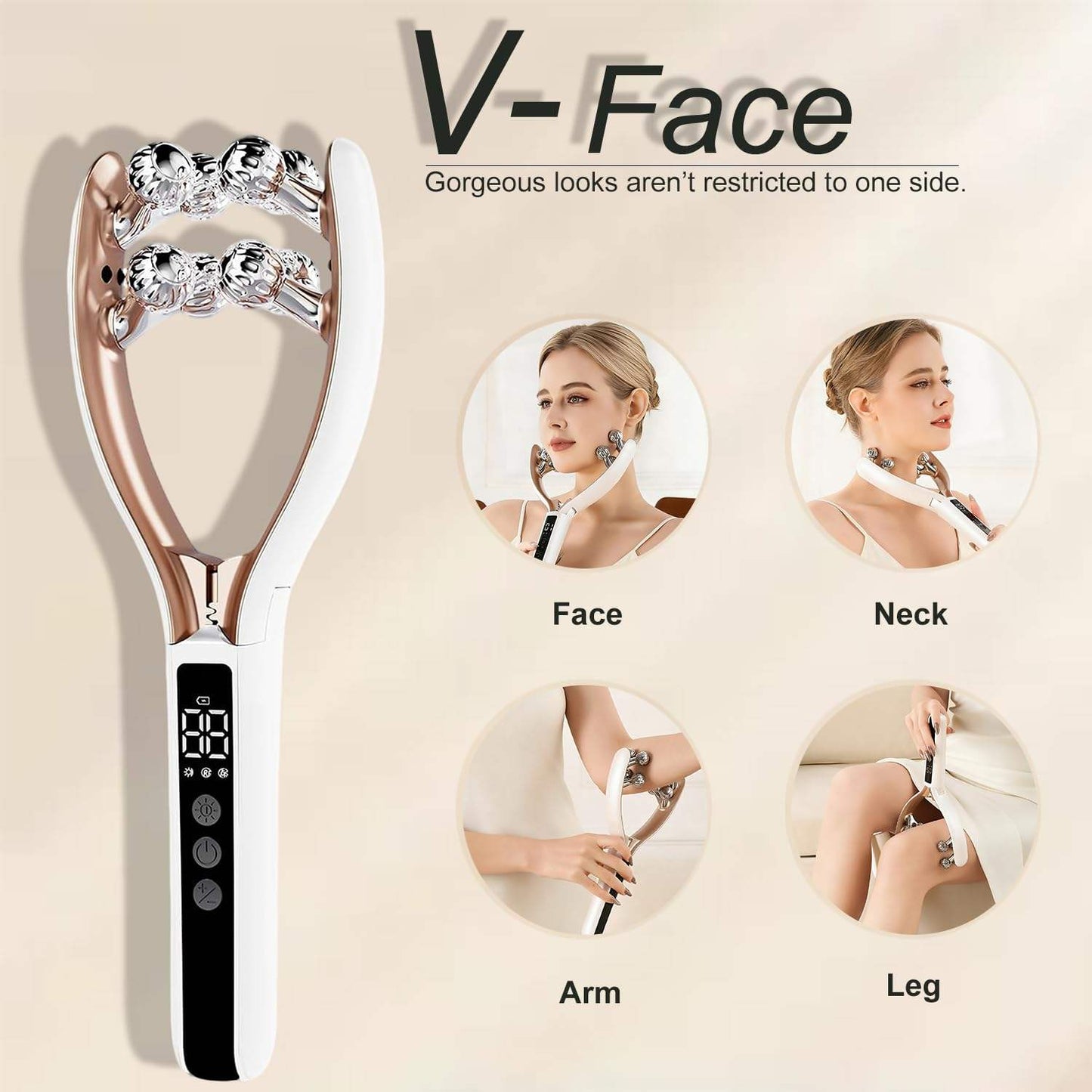 3D Roller Facial Massager – Lymphatic Drainage Tool for Face, Neck, Arm & Leg