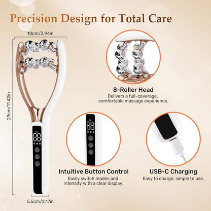 3D Roller Facial Massager – Lymphatic Drainage Tool for Face, Neck, Arm & Leg